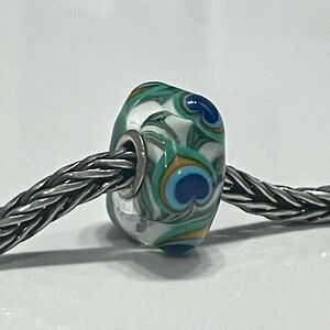 Authentic Trollbeads Prehnite Peacock Bead 10420